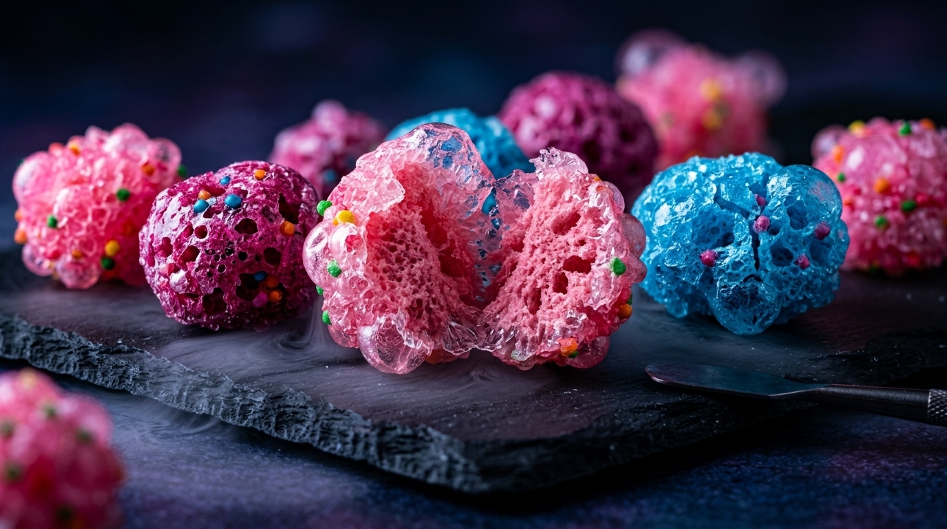 Expanded Freeze-Dried Candy Asteroids